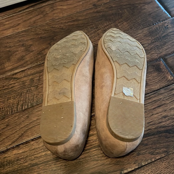 Taupe Lace Up Suede Flats - Picture 4 of 4